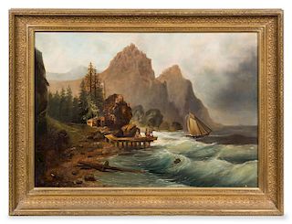 Artist Unknown, (American, 19th Century), Harbor Scene