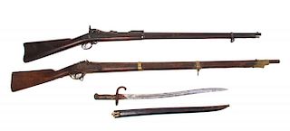 Two Civil War-Era Rifles Length of longest overall 56 3/4 inches.