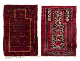 Two Northwest Persian Prayer Rugs Largest 4 feet 6 inches x 3 feet.
