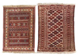 Two Northwest Persian Rugs Largest 4 feet 2 inches x 2 feet 11 inches.