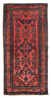 A Kurdish Wool Rug 6 feet 2 inches x 3 feet 3 1/2 inches.