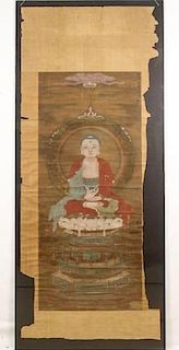 Chinese Scroll Painting of Seated Guanyin