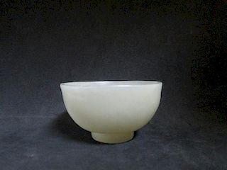 OLD Chinese White Jade Bowl,  5 cm x 2.8 cm