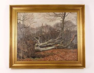 Knud Olsen, Forest Landscape, Oil on Canvas