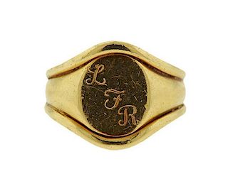 Cartier 18K Gold Oval Signet Ring