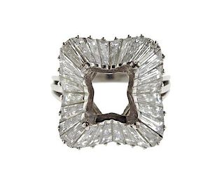 1950s Platinum Diamond Ring Setting