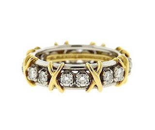 Tiffany &amp; Co Schlumberger Platinum Gold Diamond Sixteen Stone Ring