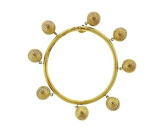 Coomi 20k Gold Diamond Ball Charm Bracelet
