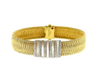 Roberto Coin 18K Gold Diamond  MOP Woven Bracelet