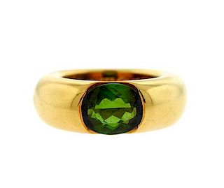 Cartier 18K Gold Green Tourmaline Band Ring