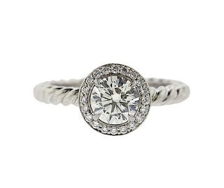 David Yurman Platinum 0.90ct Diamond Engagement Ring