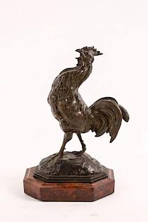 Antoine Louis Barye "Proud Rooster" Sculpture