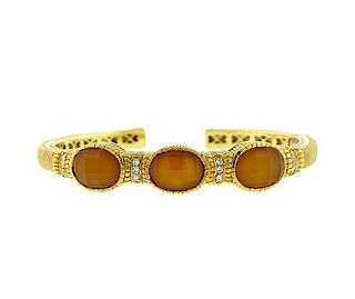 Judith Ripka 18K Gold Gemstone Diamond Bracelet