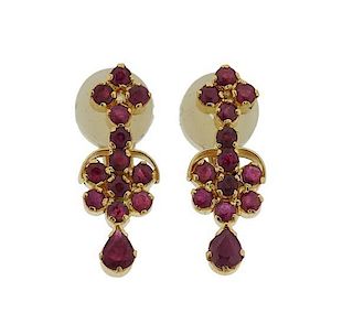 22k Gold Ruby Earrings