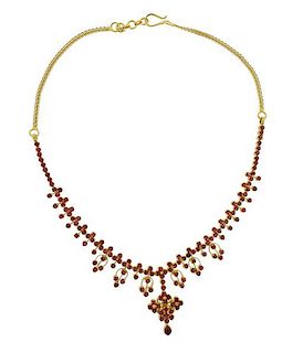 22k Gold Ruby Necklace