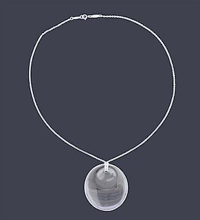 Tiffany &amp; Co Peretti Platinum Crystal Pendant Necklace