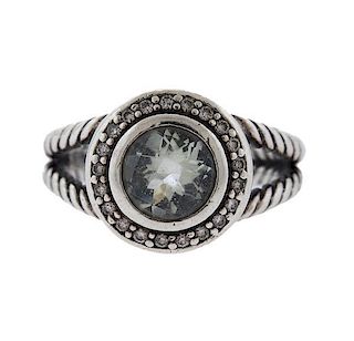 David Yurman Sterling Gemstone Diamond Ring