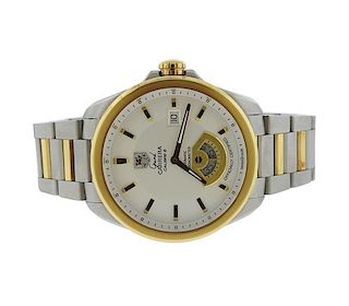 Tag Heuer Grand Carrera Calibre 6 18k Gold Steel Watch WAV515B
