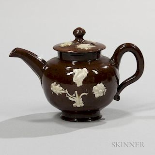 Staffordshire Glazed Miniature Redware Teapot and Cover