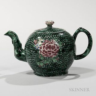 Staffordshire Salt-glazed Stoneware Teapot and Cover