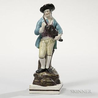 Marked Wedgwood Pearlware Figure of a Musician