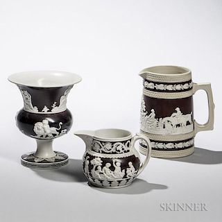 Three Glazed Stoneware Items