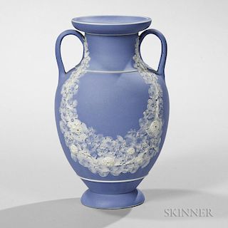 Wedgwood Light Blue Jasper Dip Freestyle Vase