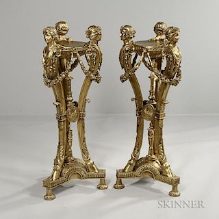 Pair of Neoclassical-style Giltwood Plant Stands