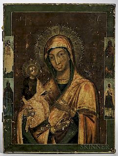 Russian Icon Depicting the Mother of God with Three Hands