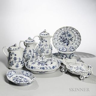 Eight Meissen Porcelain Tableware Items