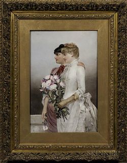 Pickman Porcelain Plaque Depicting a Bride