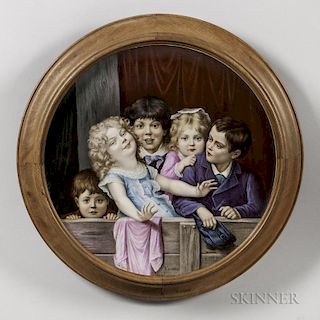 Continental Porcelain Charger Depicting Children