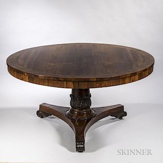 William IV Rosewood Pedestal Table