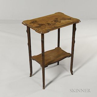 Two-tier Emile Galle Marquetry Table