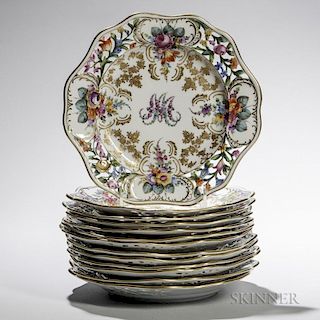Thirteen Dresden Porcelain Plates