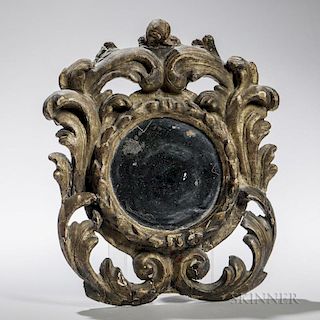Continental Baroque-style Carved Giltwood Mirror