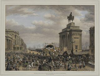 Louis Haghe (British, 1806-1885) and Thomas Picken (British, d. 1870), Funeral of the Duke of Wellington: The Funeral Car Pas
