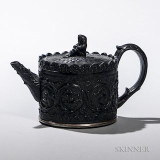 Wedgwood Black Basalt Teapot with a Cover