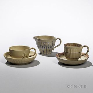 Three Wedgwood Caneware Tea Ware Items