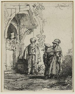 After Rembrandt van Rijn (Dutch, 1606-1669)      Three Oriental Figures