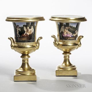 Two Limoges Porcelain Urns
