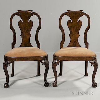 Pair of George III Walnut Side Chairs