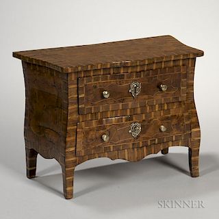Miniature Italian Inlaid Fruitwood Chest of Drawers