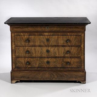 Louis Philippe-style Marble-top Burlwood Commode