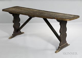 William and Mary Elm Trestle Table