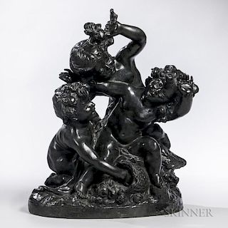 After Charles Raphael Peyre (French, 1872-1949)       Bronze Group of Frolicking Putti