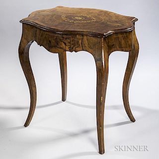 Louis XV-style Burl Walnut Side Table