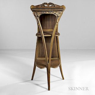 Louis Marjorelle-type Carved Walnut Stand