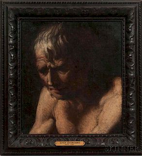 Manner of Luca Giordano (Italian, 1634-1705)      Portrait Head of a Man
