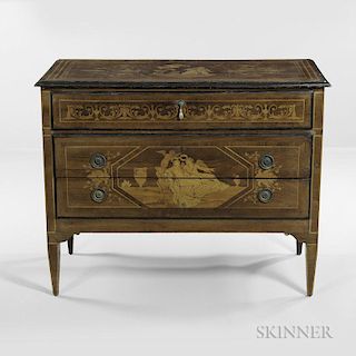 Continental Neoclassical-style Marquetry Fruitwood Commode